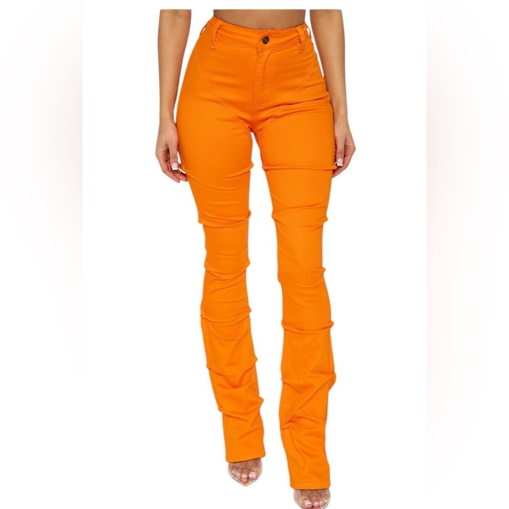 FASHION NOVA. Vibrant Orange Skinny Pants
